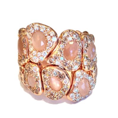 Bague Gayané Pierre de lune rose