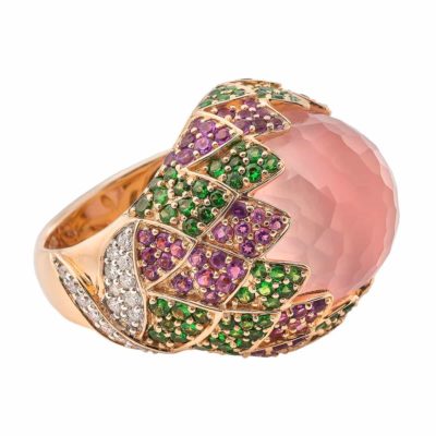bague anahide quartz-rose