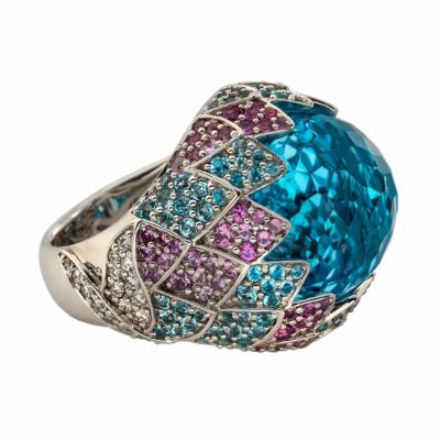 Bague Anahide Topaze bleue