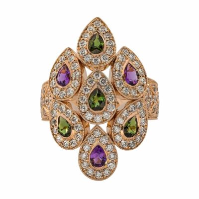 Bague Sevane Tourmalines / Améthystes