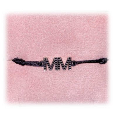 Bracelet initiales diamants noirs grande taille